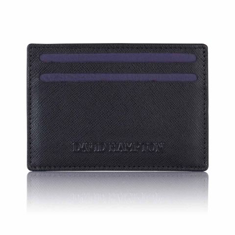 Black Saffiano leather slim card holder