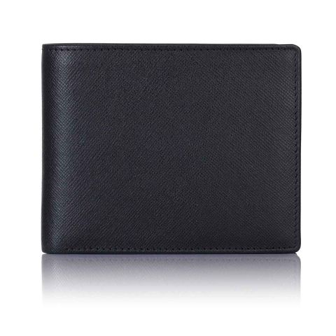 Black Saffiano leather trifold wallet