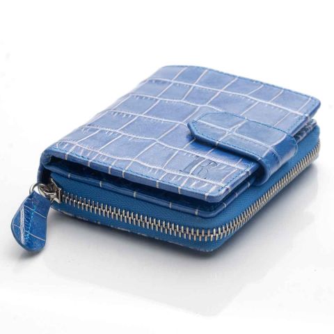 Blue Nile croco leather French purse