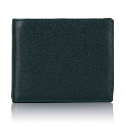 Green Label luxury leather trifold wallet