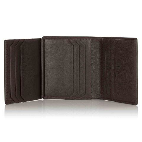 Malvern Leather trifold wallet fully open