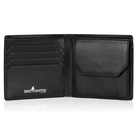 Malvern leather coin wallet open