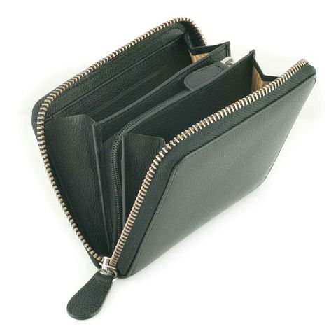 Malvern leather zip purse open