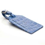 Blue Nile croco leather luggage tag