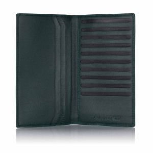 Green Label luxury leather breast wallet open