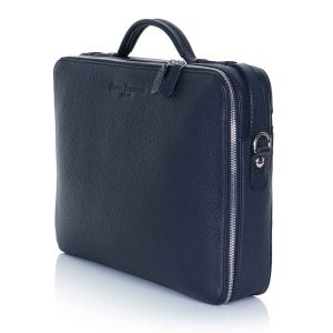 Richmond leather laptop briefcase side
