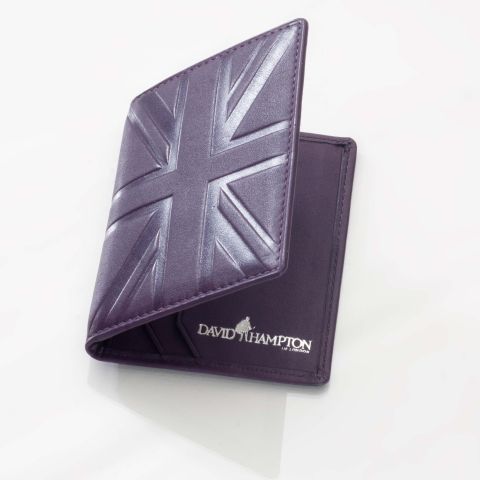 Leather travel card holder in Britannia