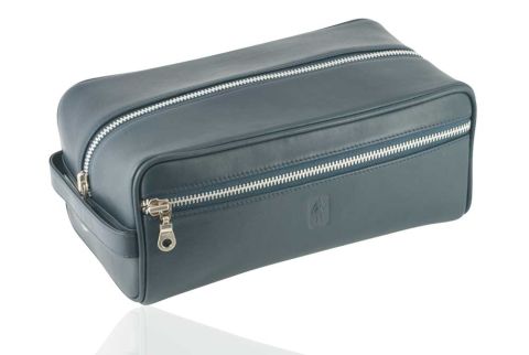 Leather toiletry bag in Oxford