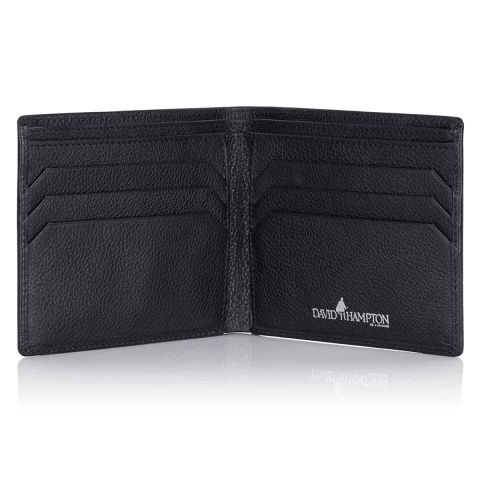 Malvern leather billfold wallet open