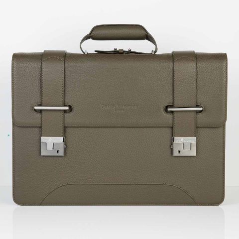 Richmond leather 2 compartment flap over briefcase