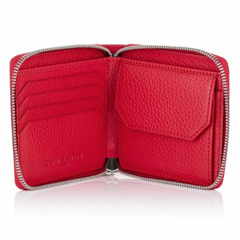 Richmond leather zipped coin wallet open