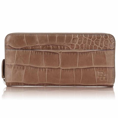 Serengeti croc leather zip around wallet