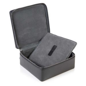 Richmond leather zip around jewellery box with pad